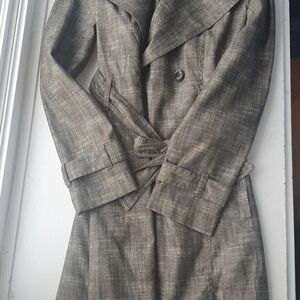 Kenneth Cole New York Taupe Textured Trench Coat